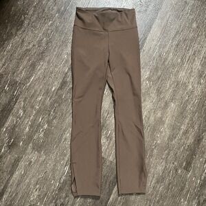 Callia Athleisure High Waist Split Hem Leggings Pants Women's Size S Taupe